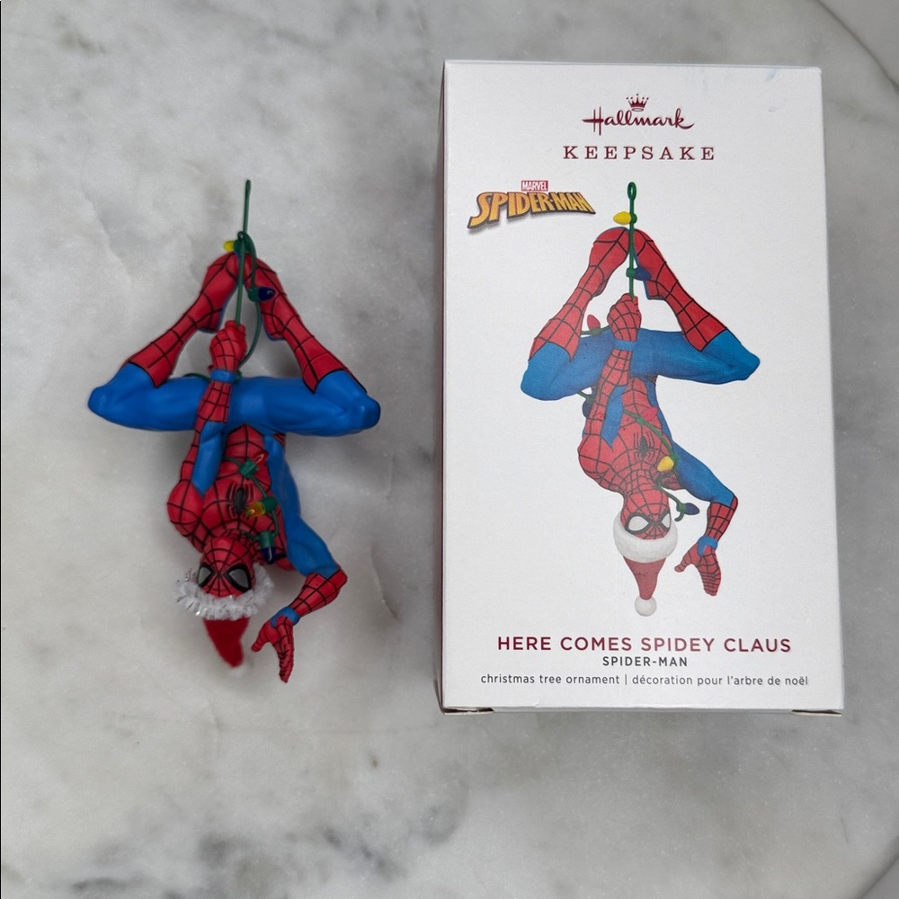 NIB Hallmark Keepsake 2019 Marvel Spiderman Here Comes Spidey Claus Christmas